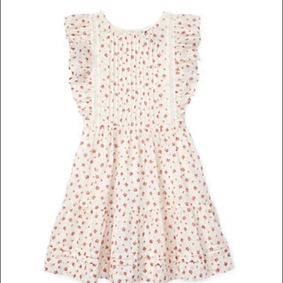 Ralph Lauren Girls Floral Ruffled Cotton Dress 12 - Picture 1 of 6